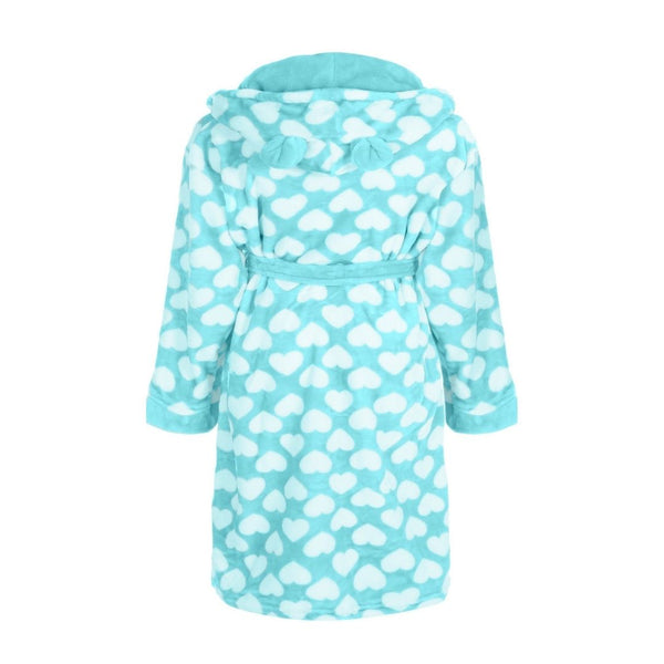 Personalised Heart Print Dressing Gown - Ages 7 to 13 Years