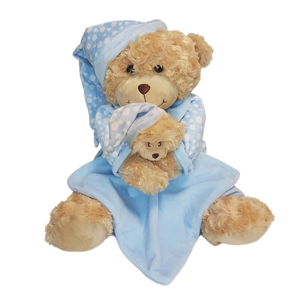 Bedtime Bear With Blue Comforter