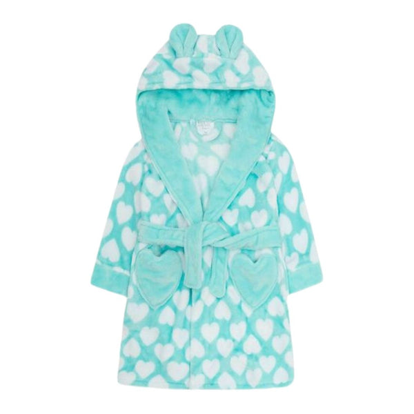 Heart Print Dressing Gown - Coral