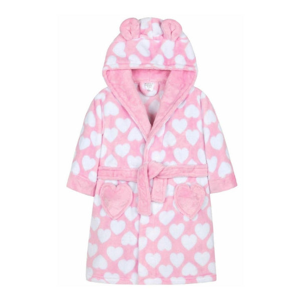 Heart Print Dressing Gown - Pink