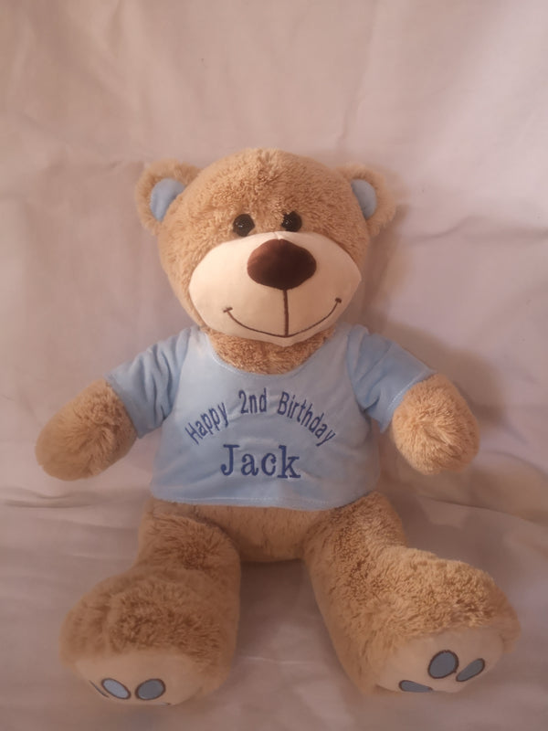 Personalised Large Teddy Bear With Pink T-Shirt